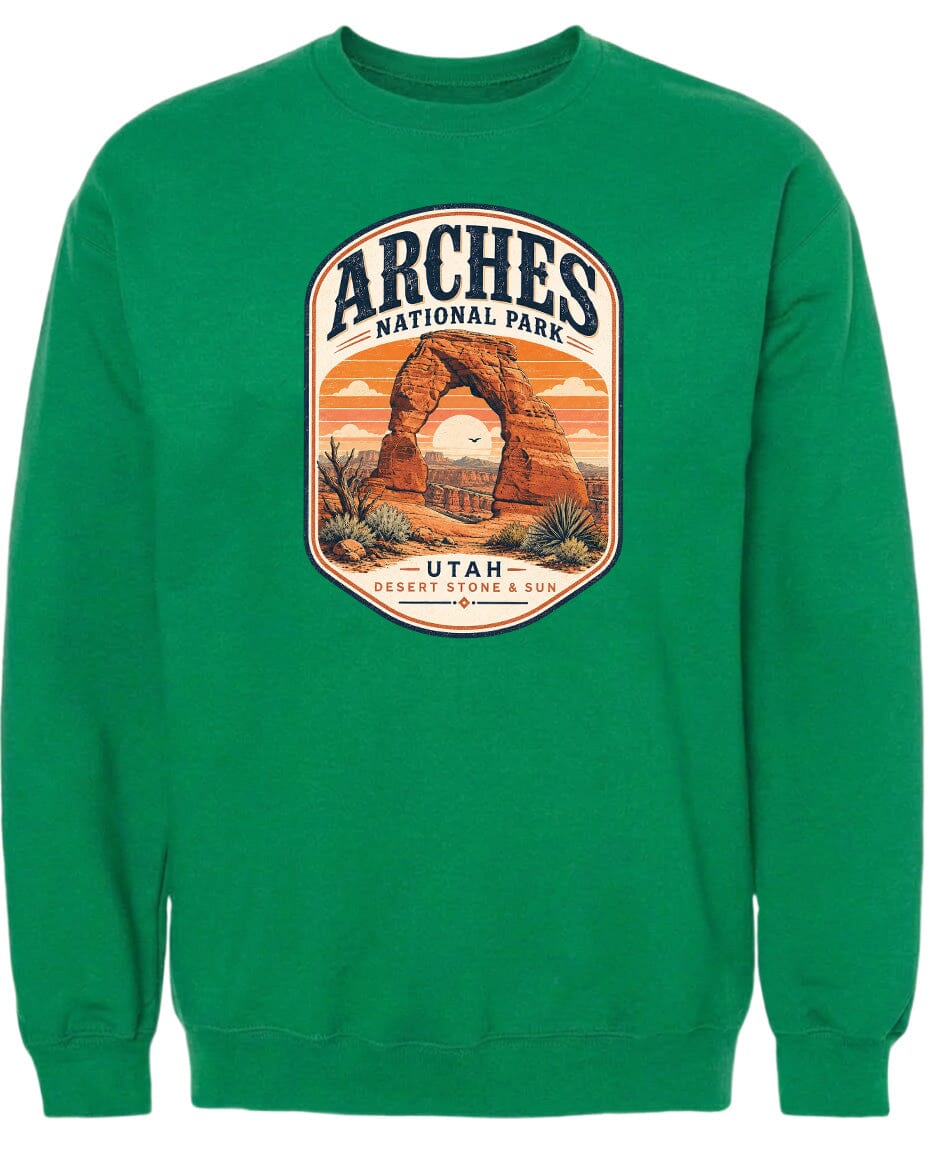 ADULT Arches National Park Badge Chest Logo T Shirt | Hoodie | Long Sleeve | Sweatshirt | Crew Neck | Tank Top 1 Fiesta Doodle waterproof vinyl sticker. dishwasher safe outdoor sticker.