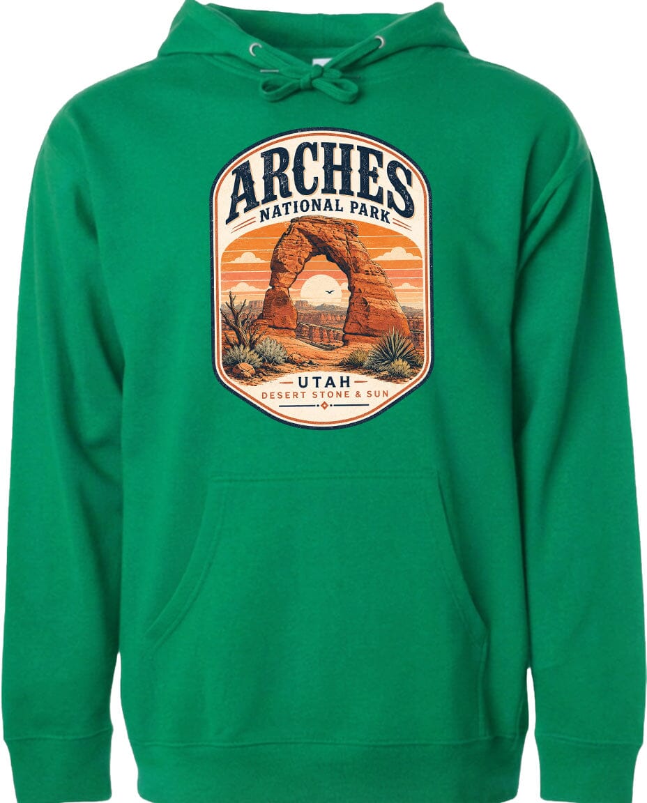 ADULT Arches National Park Badge Chest Logo T Shirt | Hoodie | Long Sleeve | Sweatshirt | Crew Neck | Tank Top 1 Fiesta Doodle waterproof vinyl sticker. dishwasher safe outdoor sticker.
