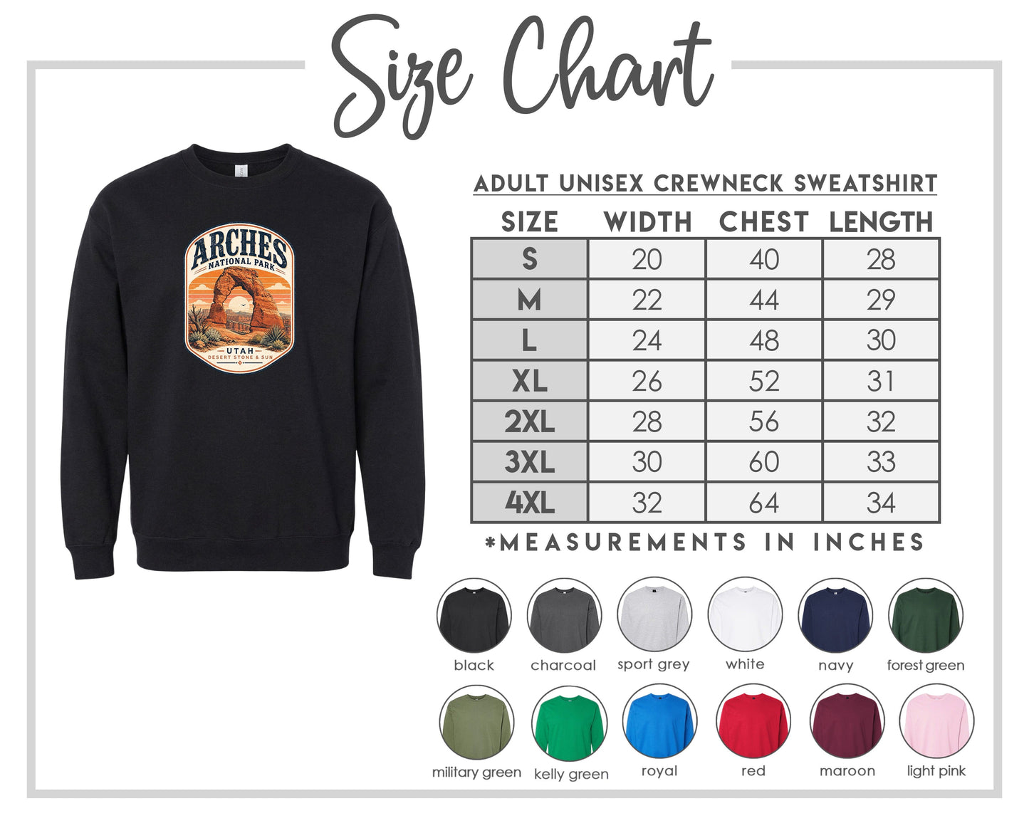 ADULT Arches National Park Badge Chest Logo T Shirt | Hoodie | Long Sleeve | Sweatshirt | Crew Neck | Tank Top 1 Fiesta Doodle waterproof vinyl sticker. dishwasher safe outdoor sticker.