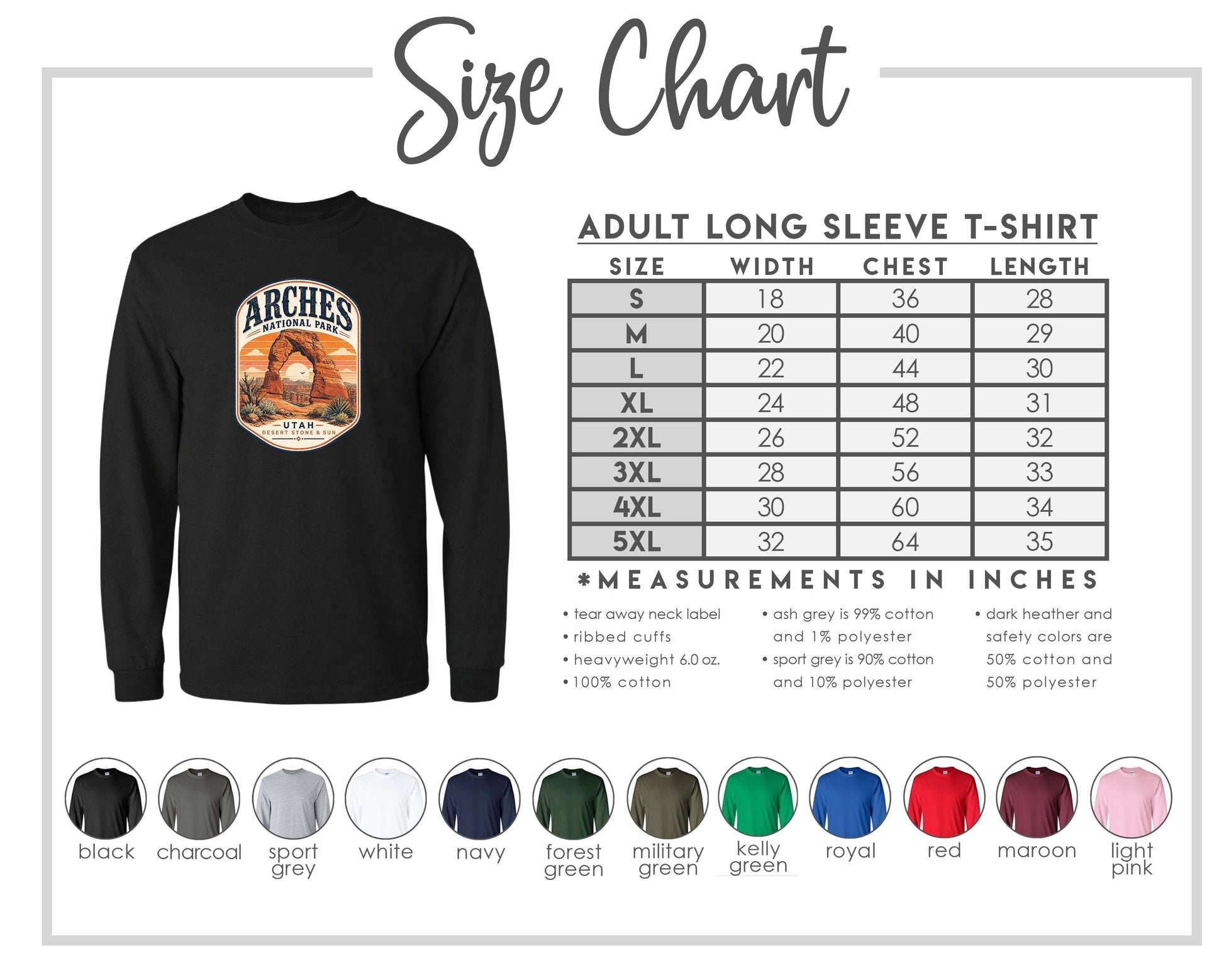 ADULT Arches National Park Badge Chest Logo T Shirt | Hoodie | Long Sleeve | Sweatshirt | Crew Neck | Tank Top 1 Fiesta Doodle waterproof vinyl sticker. dishwasher safe outdoor sticker.