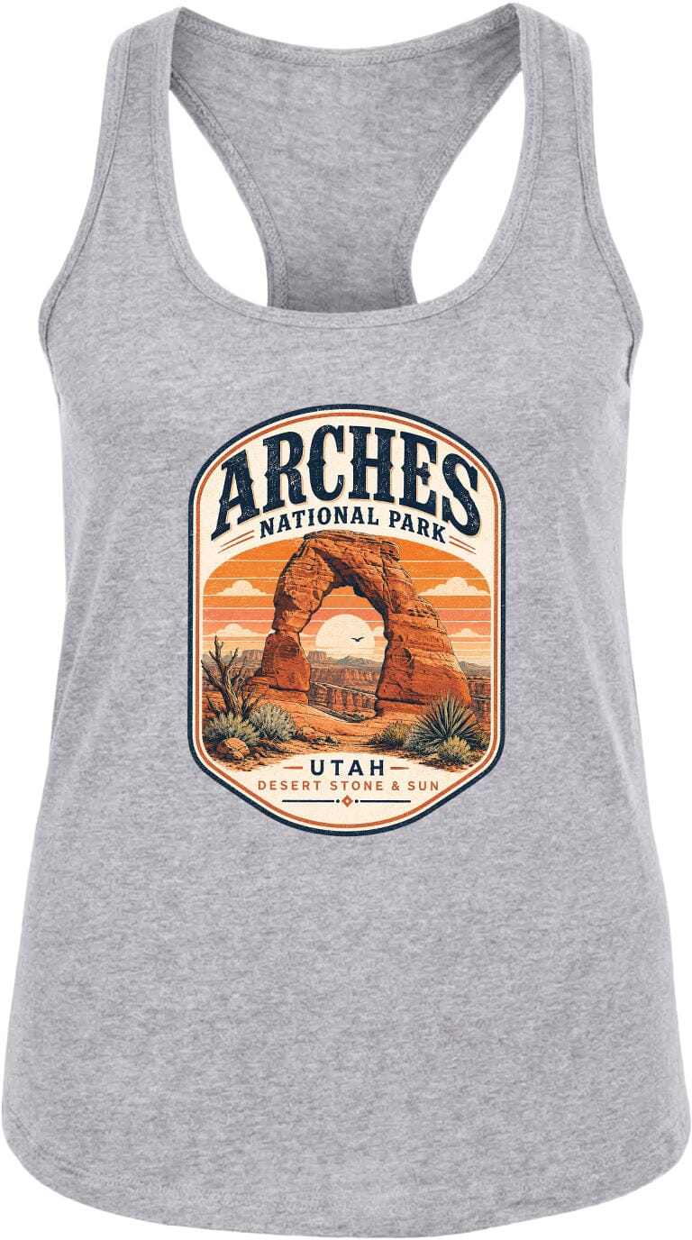 ADULT Arches National Park Badge Chest Logo T Shirt | Hoodie | Long Sleeve | Sweatshirt | Crew Neck | Tank Top 1 Fiesta Doodle waterproof vinyl sticker. dishwasher safe outdoor sticker.