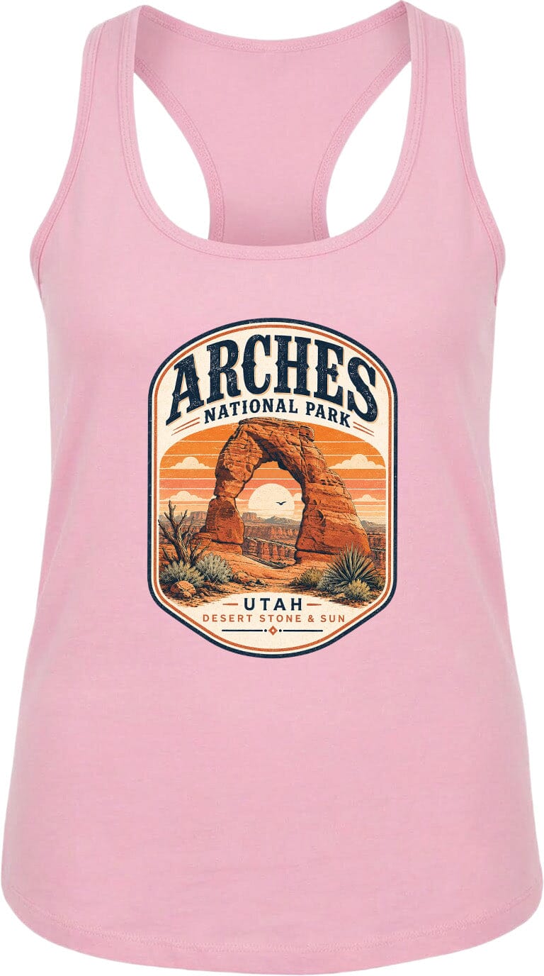 ADULT Arches National Park Badge Chest Logo T Shirt | Hoodie | Long Sleeve | Sweatshirt | Crew Neck | Tank Top 1 Fiesta Doodle waterproof vinyl sticker. dishwasher safe outdoor sticker.