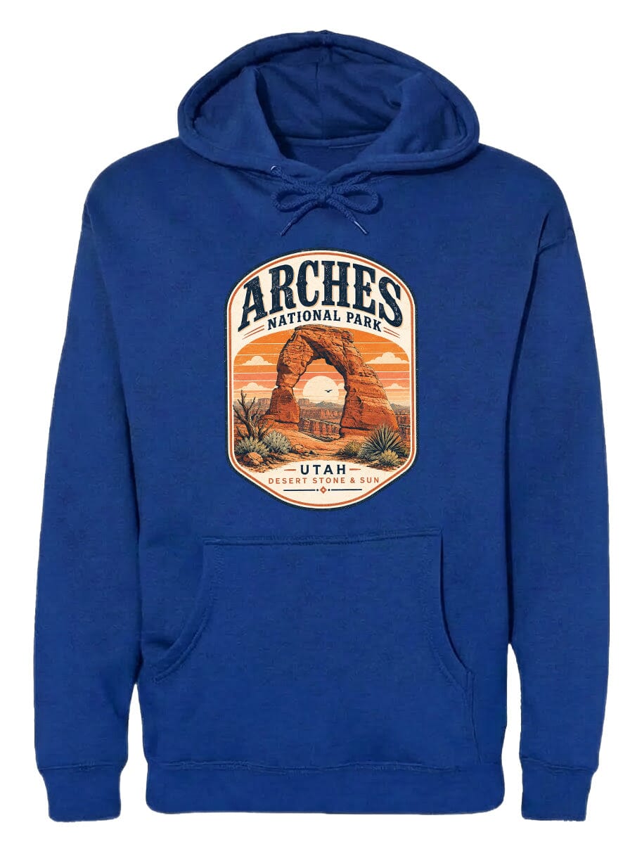 ADULT Arches National Park Badge Chest Logo T Shirt | Hoodie | Long Sleeve | Sweatshirt | Crew Neck | Tank Top 1 Fiesta Doodle waterproof vinyl sticker. dishwasher safe outdoor sticker.
