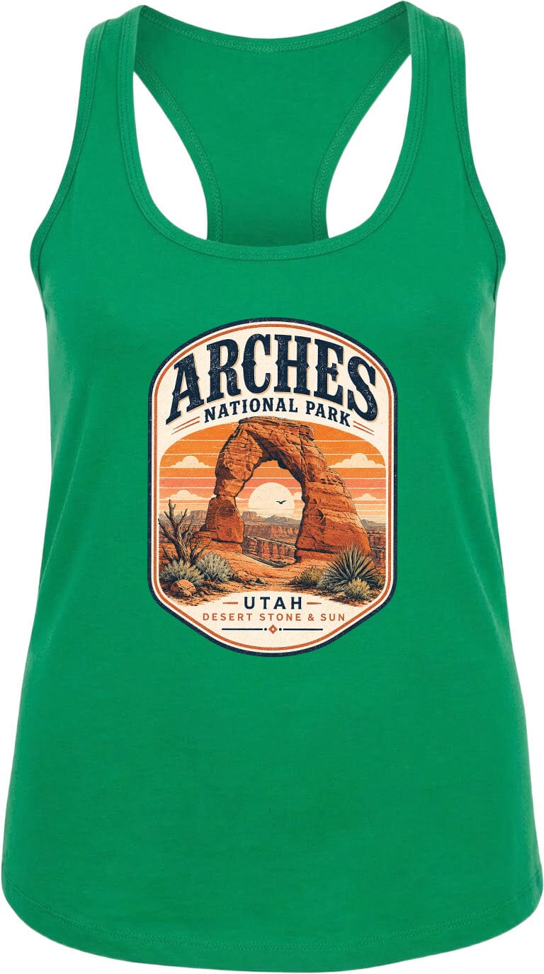 ADULT Arches National Park Badge Chest Logo T Shirt | Hoodie | Long Sleeve | Sweatshirt | Crew Neck | Tank Top 1 Fiesta Doodle waterproof vinyl sticker. dishwasher safe outdoor sticker.