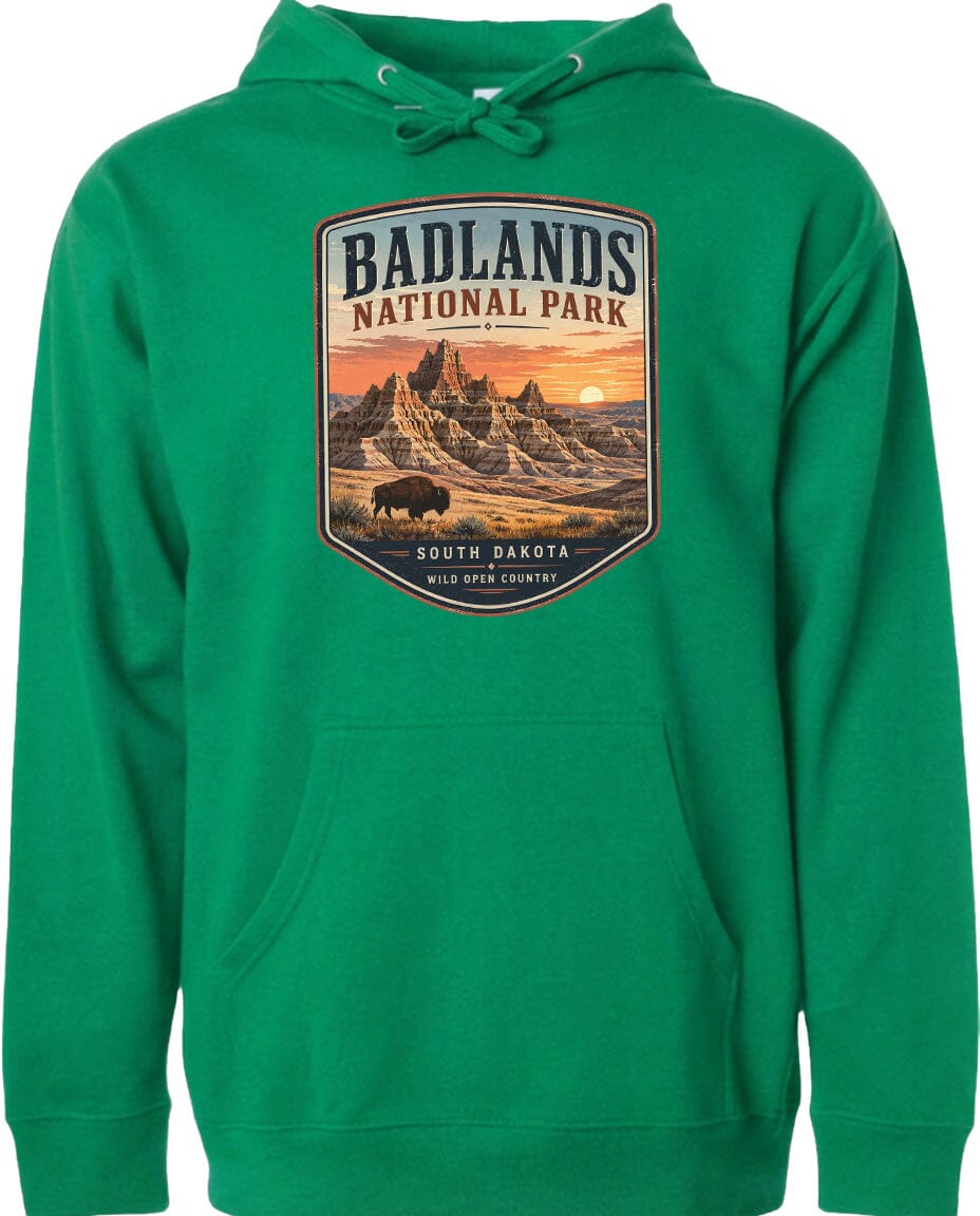 ADULT Badlands National Park Badge Chest Logo T Shirt | Hoodie | Long Sleeve | Sweatshirt | Crew Neck | Tank Top 1 Fiesta Doodle waterproof vinyl sticker. dishwasher safe outdoor sticker.