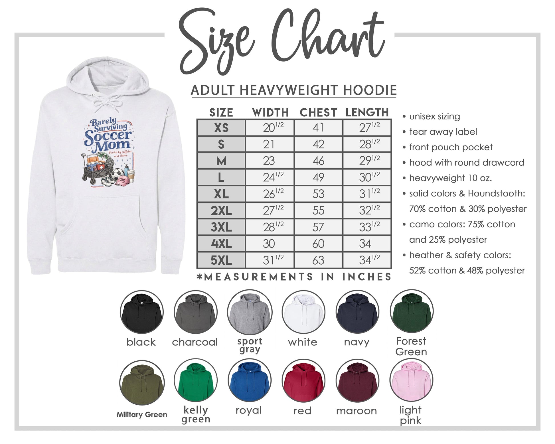 ADULT Barely Surviving Soccer Mom Chest Logo T Shirt | Hoodie | Long Sleeve | Sweatshirt | Crew Neck | Tank Top Fiesta Doodle waterproof vinyl sticker. dishwasher safe outdoor sticker.