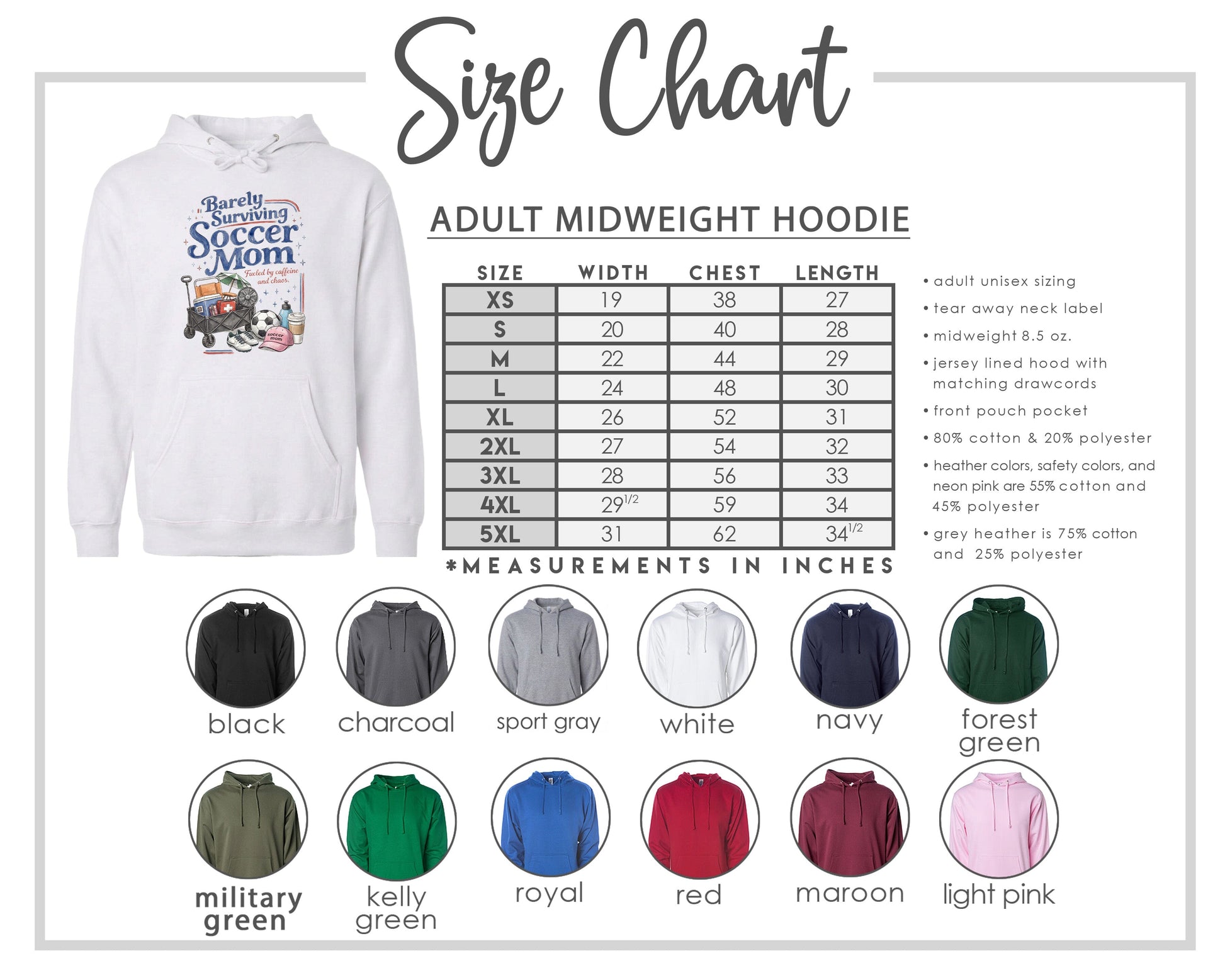 ADULT Barely Surviving Soccer Mom Chest Logo T Shirt | Hoodie | Long Sleeve | Sweatshirt | Crew Neck | Tank Top Fiesta Doodle waterproof vinyl sticker. dishwasher safe outdoor sticker.