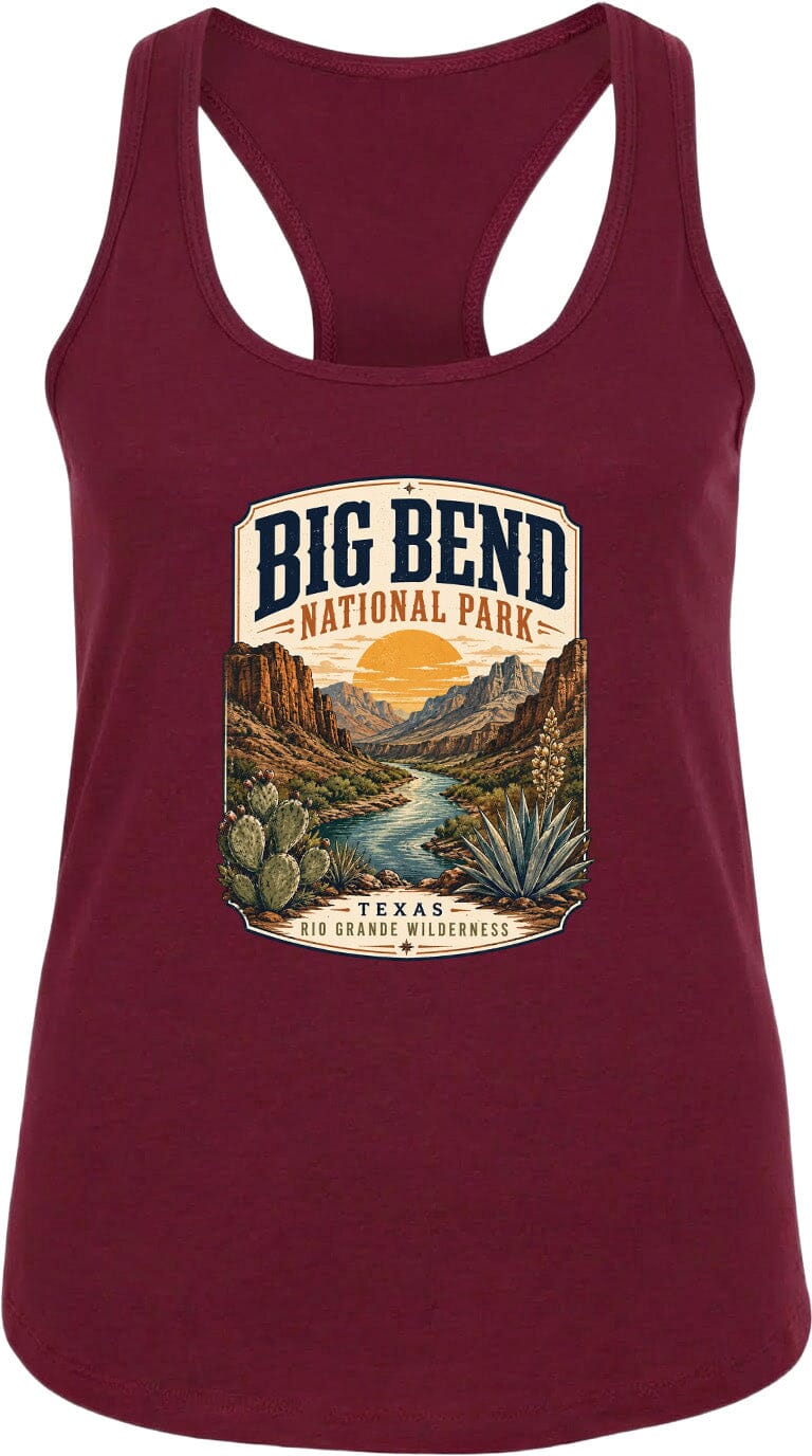 ADULT Big Bend National Park Badge Chest Logo T Shirt | Hoodie | Long Sleeve | Sweatshirt | Crew Neck | Tank Top 1 Fiesta Doodle waterproof vinyl sticker. dishwasher safe outdoor sticker.