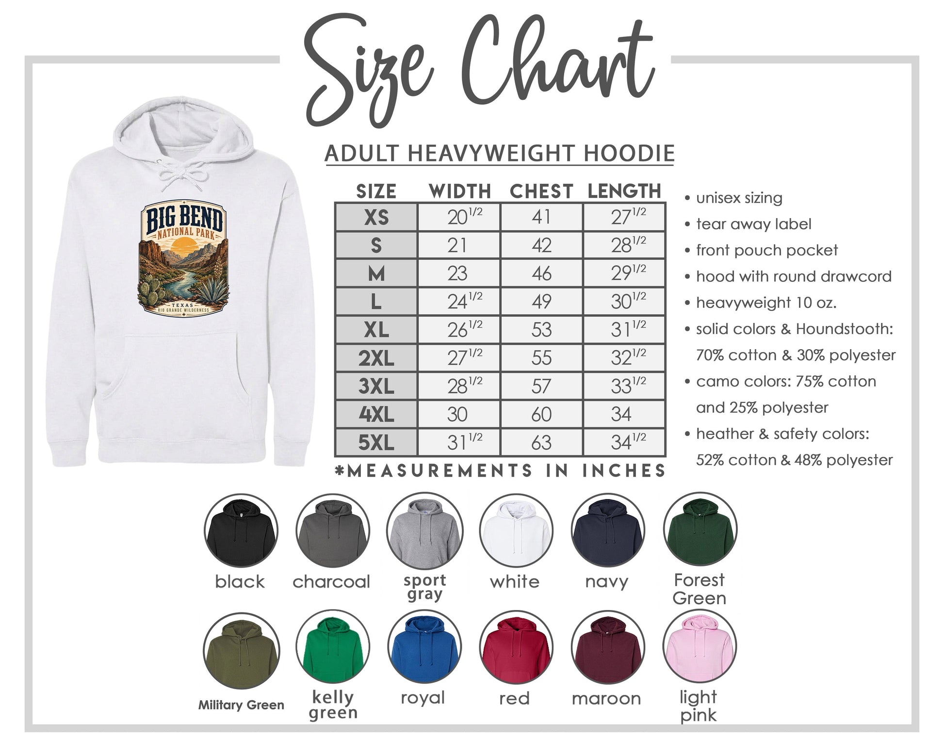 ADULT Big Bend National Park Badge Chest Logo T Shirt | Hoodie | Long Sleeve | Sweatshirt | Crew Neck | Tank Top 1 Fiesta Doodle waterproof vinyl sticker. dishwasher safe outdoor sticker.