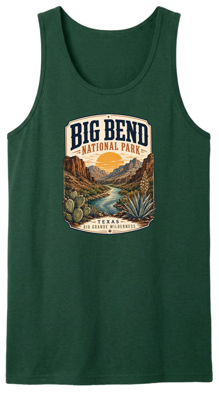 ADULT Big Bend National Park Badge Chest Logo T Shirt | Hoodie | Long Sleeve | Sweatshirt | Crew Neck | Tank Top 1 Fiesta Doodle waterproof vinyl sticker. dishwasher safe outdoor sticker.