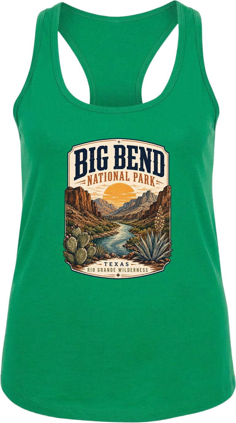 ADULT Big Bend National Park Badge Chest Logo T Shirt | Hoodie | Long Sleeve | Sweatshirt | Crew Neck | Tank Top 1 Fiesta Doodle waterproof vinyl sticker. dishwasher safe outdoor sticker.