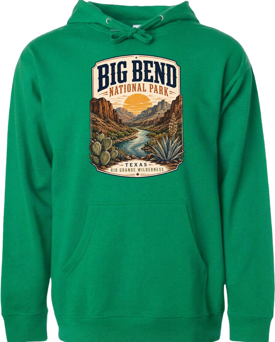 ADULT Big Bend National Park Badge Chest Logo T Shirt | Hoodie | Long Sleeve | Sweatshirt | Crew Neck | Tank Top 1 Fiesta Doodle waterproof vinyl sticker. dishwasher safe outdoor sticker.