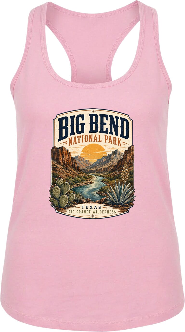 ADULT Big Bend National Park Badge Chest Logo T Shirt | Hoodie | Long Sleeve | Sweatshirt | Crew Neck | Tank Top 1 Fiesta Doodle waterproof vinyl sticker. dishwasher safe outdoor sticker.