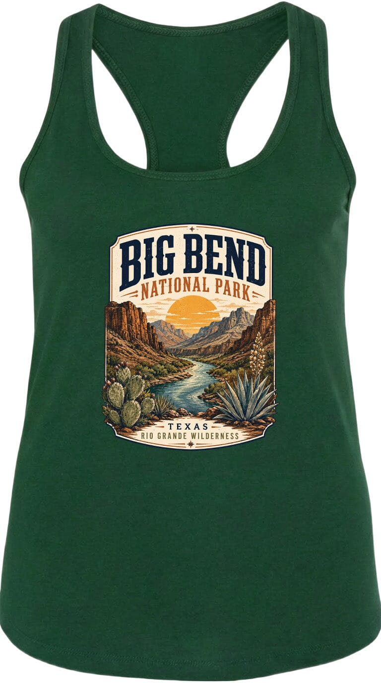 ADULT Big Bend National Park Badge Chest Logo T Shirt | Hoodie | Long Sleeve | Sweatshirt | Crew Neck | Tank Top 1 Fiesta Doodle waterproof vinyl sticker. dishwasher safe outdoor sticker.