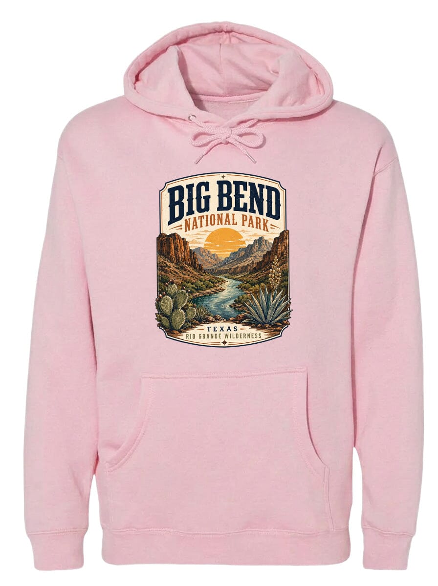 ADULT Big Bend National Park Badge Chest Logo T Shirt | Hoodie | Long Sleeve | Sweatshirt | Crew Neck | Tank Top 1 Fiesta Doodle waterproof vinyl sticker. dishwasher safe outdoor sticker.