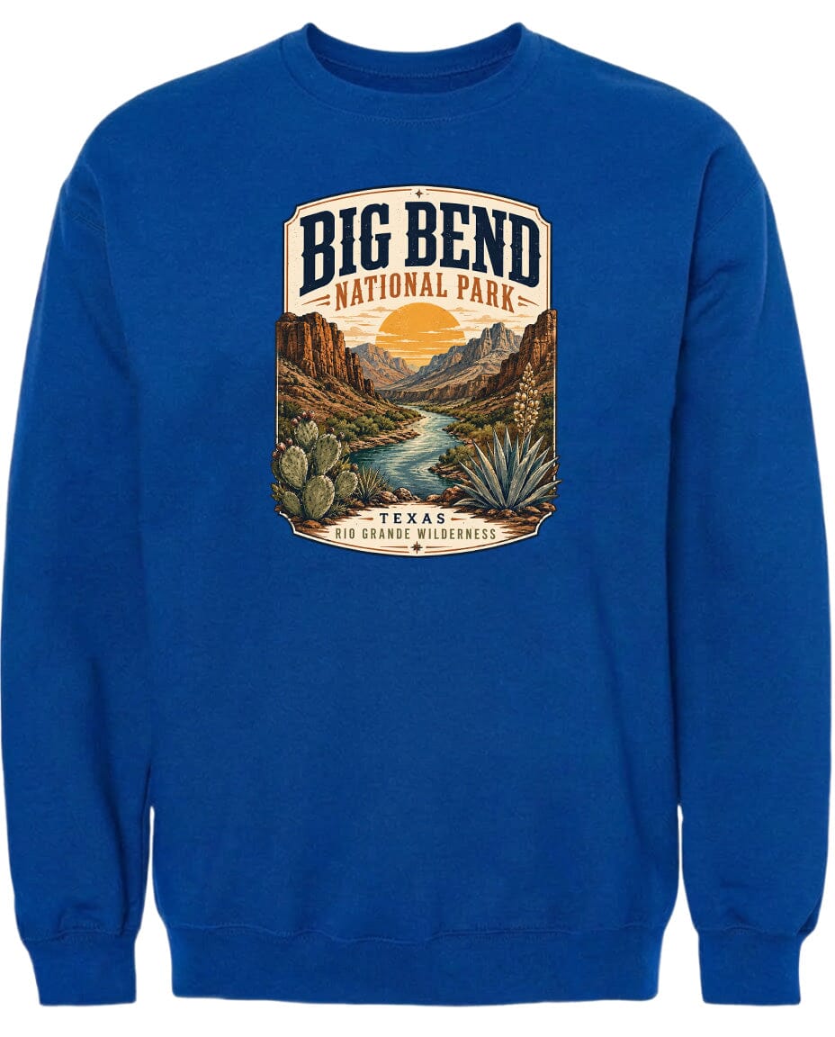 ADULT Big Bend National Park Badge Chest Logo T Shirt | Hoodie | Long Sleeve | Sweatshirt | Crew Neck | Tank Top 1 Fiesta Doodle waterproof vinyl sticker. dishwasher safe outdoor sticker.