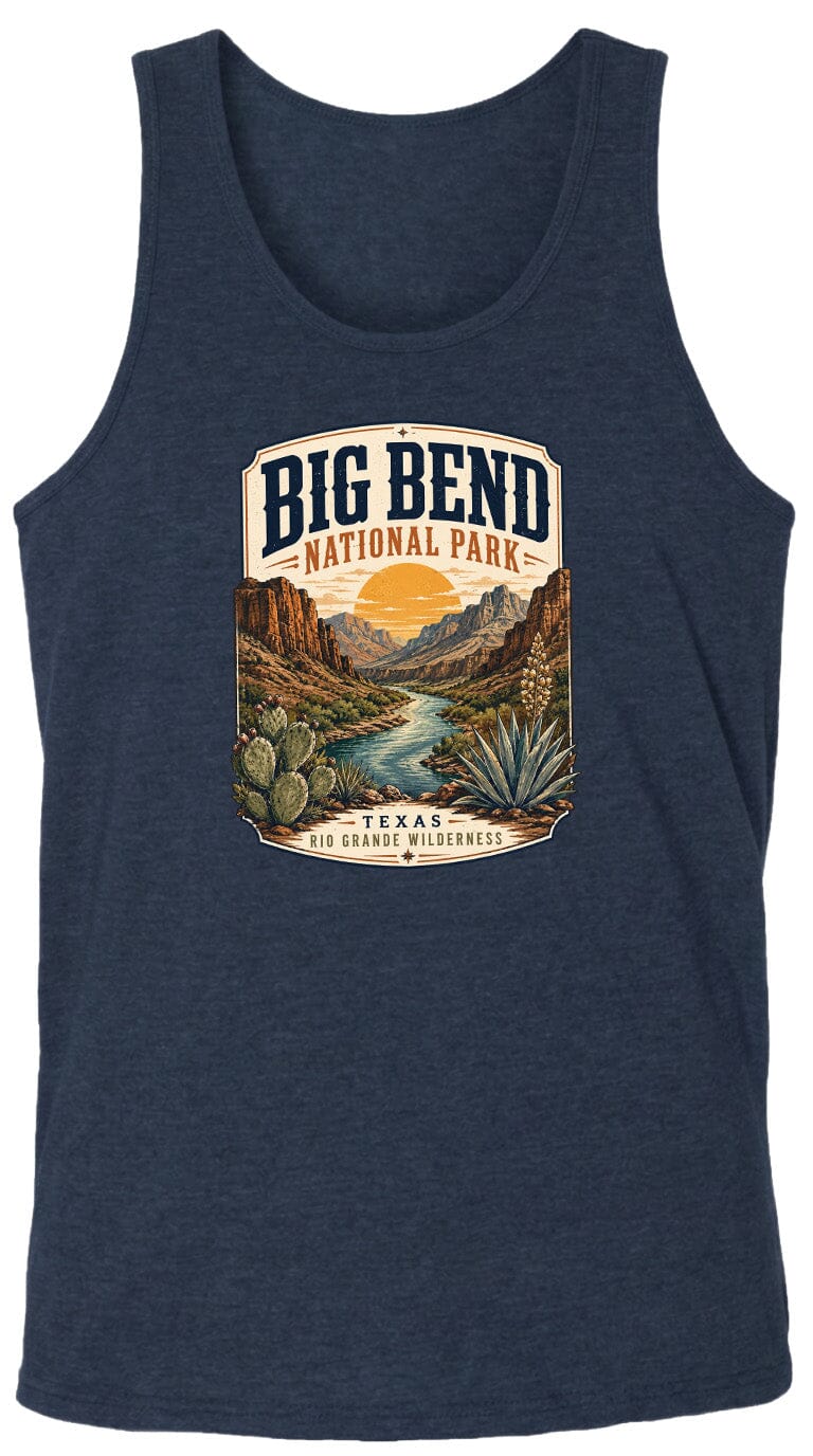 ADULT Big Bend National Park Badge Chest Logo T Shirt | Hoodie | Long Sleeve | Sweatshirt | Crew Neck | Tank Top 1 Fiesta Doodle waterproof vinyl sticker. dishwasher safe outdoor sticker.