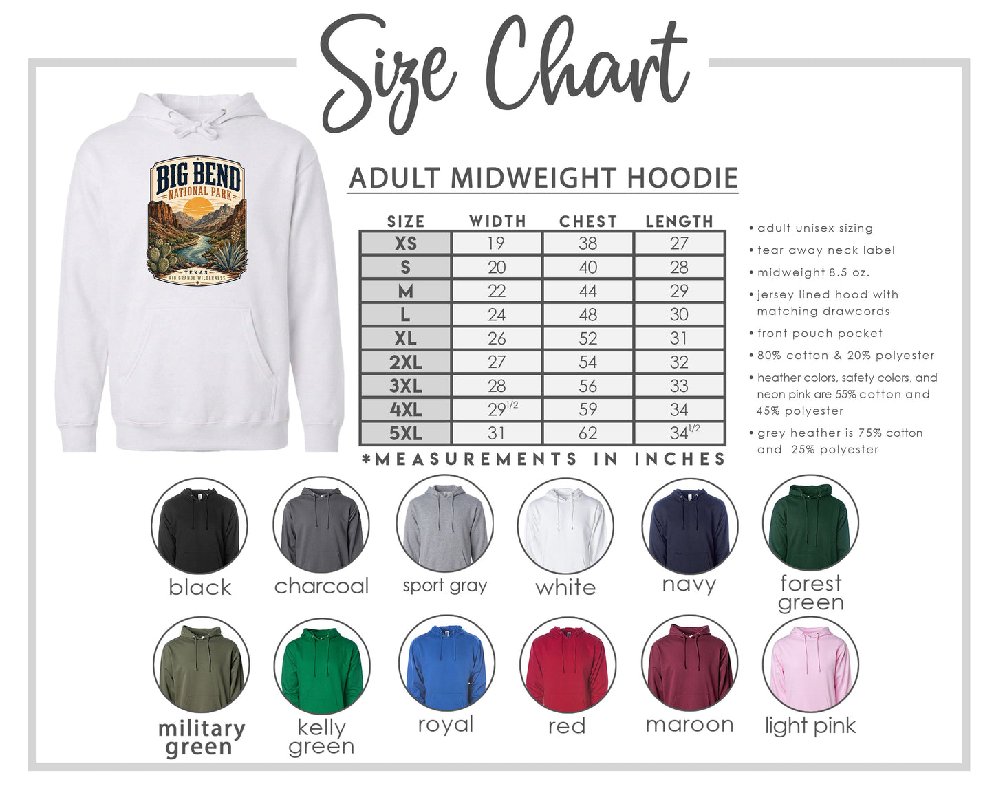 ADULT Big Bend National Park Badge Chest Logo T Shirt | Hoodie | Long Sleeve | Sweatshirt | Crew Neck | Tank Top 1 Fiesta Doodle waterproof vinyl sticker. dishwasher safe outdoor sticker.