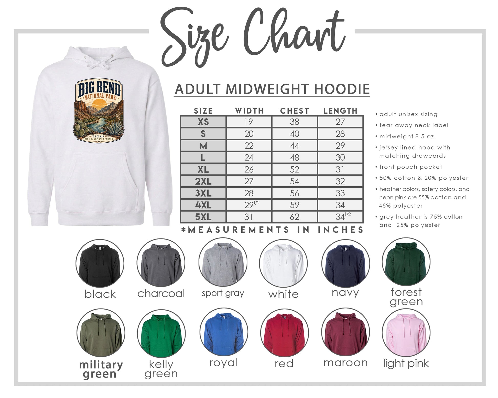 ADULT Big Bend National Park Badge Chest Logo T Shirt | Hoodie | Long Sleeve | Sweatshirt | Crew Neck | Tank Top 1 Fiesta Doodle waterproof vinyl sticker. dishwasher safe outdoor sticker.