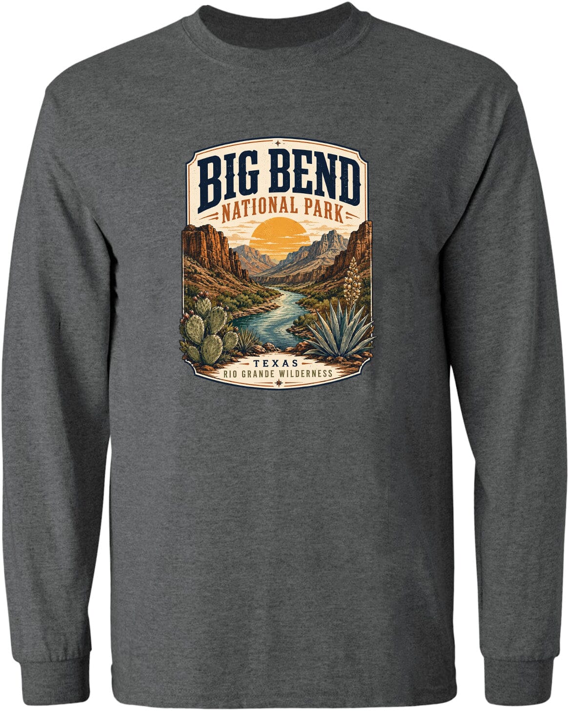 ADULT Big Bend National Park Badge Chest Logo T Shirt | Hoodie | Long Sleeve | Sweatshirt | Crew Neck | Tank Top 1 Fiesta Doodle waterproof vinyl sticker. dishwasher safe outdoor sticker.