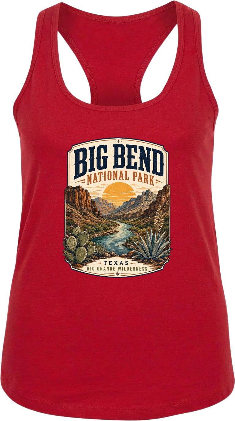 ADULT Big Bend National Park Badge Chest Logo T Shirt | Hoodie | Long Sleeve | Sweatshirt | Crew Neck | Tank Top 1 Fiesta Doodle waterproof vinyl sticker. dishwasher safe outdoor sticker.