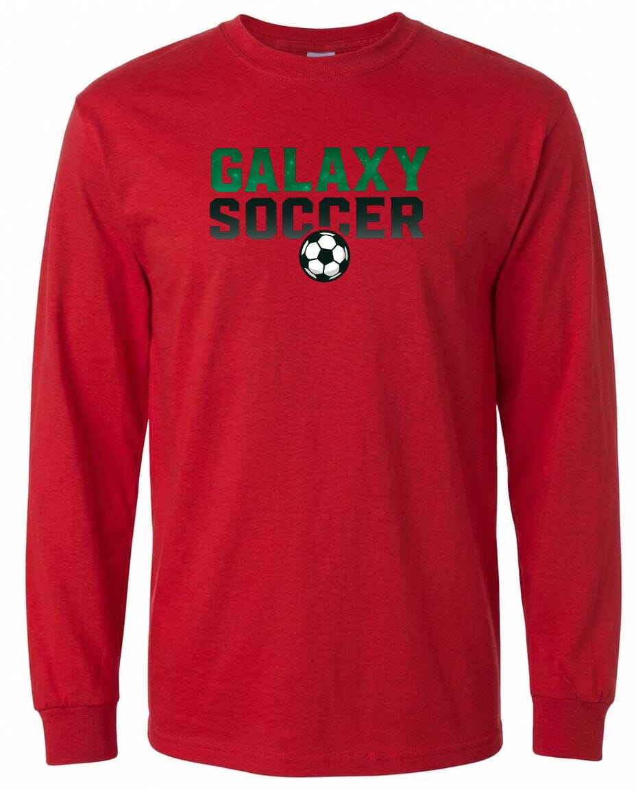 Adult Cosmic Galaxy Soccer Chest T Shirt | Hoodie | Long Sleeve | Sweatshirt | Crew Neck Fiesta Doodle waterproof vinyl sticker. dishwasher safe outdoor sticker.