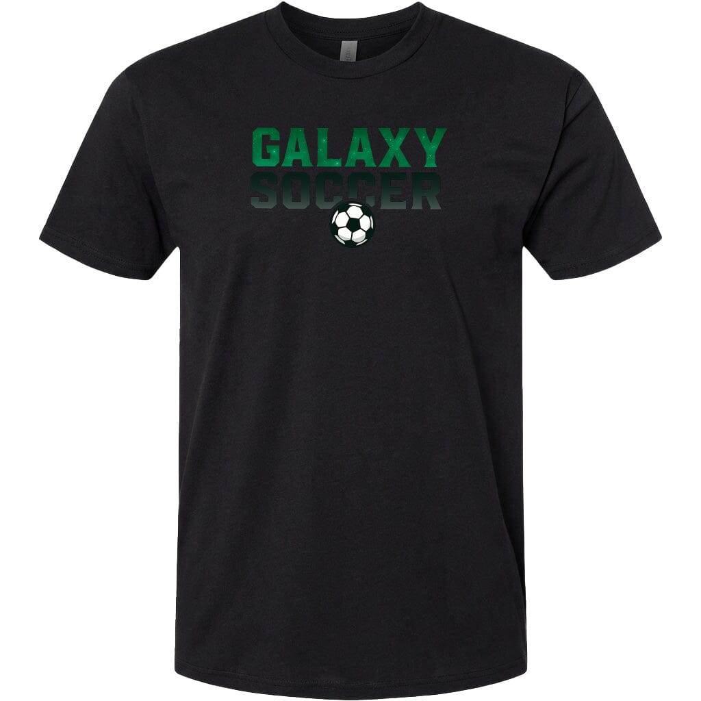 Adult Cosmic Galaxy Soccer Chest T Shirt | Hoodie | Long Sleeve | Sweatshirt | Crew Neck Fiesta Doodle T Shirt XS Black waterproof vinyl sticker. dishwasher safe outdoor sticker.
