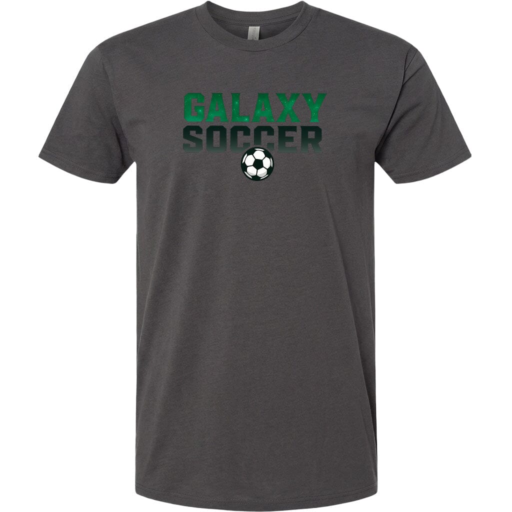 Adult Cosmic Galaxy Soccer Chest T Shirt | Hoodie | Long Sleeve | Sweatshirt | Crew Neck Fiesta Doodle T Shirt XS Charcoal waterproof vinyl sticker. dishwasher safe outdoor sticker.