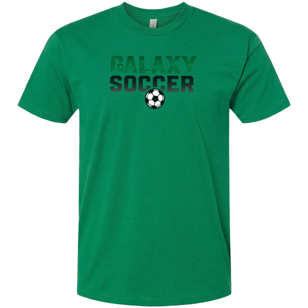 Adult Cosmic Galaxy Soccer Chest T Shirt | Hoodie | Long Sleeve | Sweatshirt | Crew Neck Fiesta Doodle T Shirt XS Kelly Green waterproof vinyl sticker. dishwasher safe outdoor sticker.