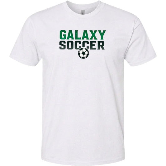 Adult Cosmic Galaxy Soccer Chest T Shirt | Hoodie | Long Sleeve | Sweatshirt | Crew Neck Fiesta Doodle T Shirt XS White waterproof vinyl sticker. dishwasher safe outdoor sticker.