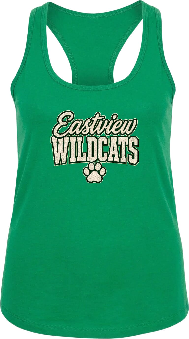 A green tank top with the text "Eastview Wildcats" printed on it.