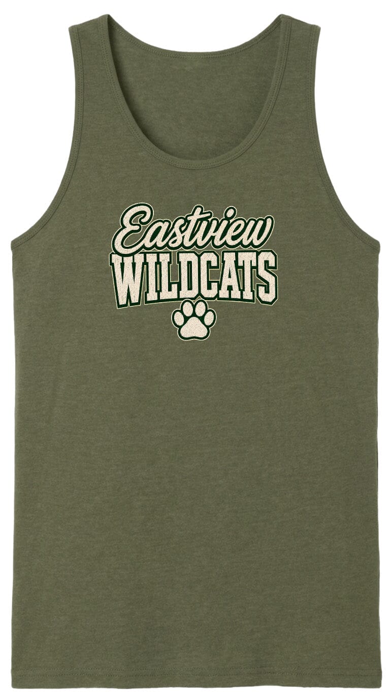 A green tank top with the text "Eastview Wildcats" printed on it.