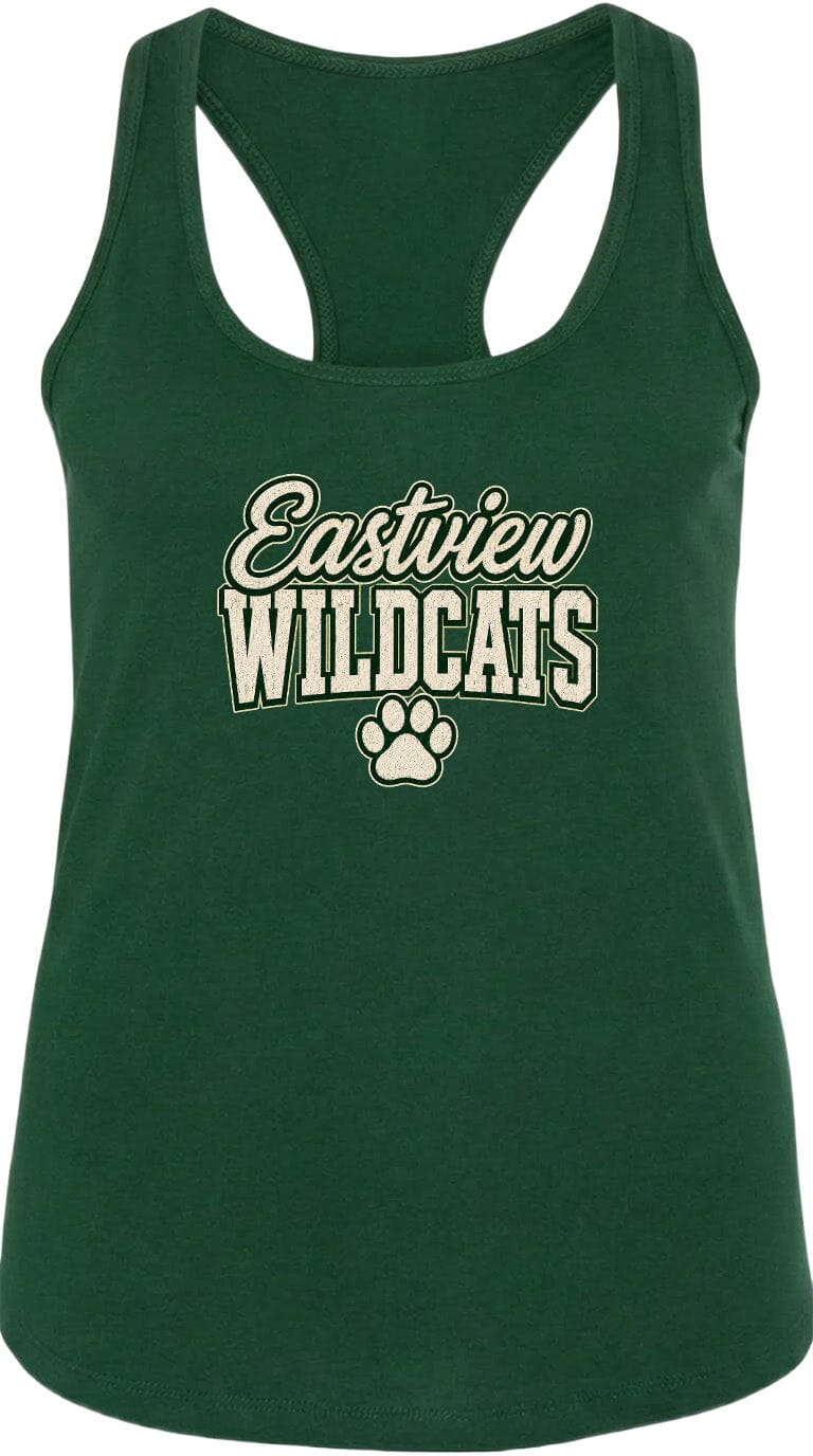 A green tank top with the text "Eastview Wildcats" printed on it.