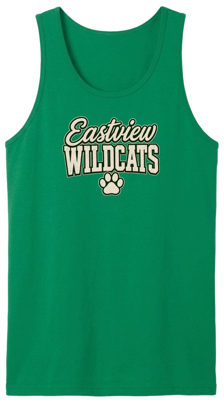 A green tank top with the text "Eastview Wildcats" printed on it.