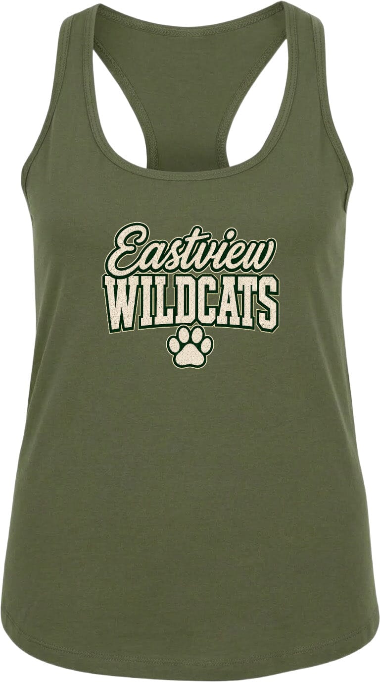 A green tank top with the text "Eastview Wildcats" printed on it.