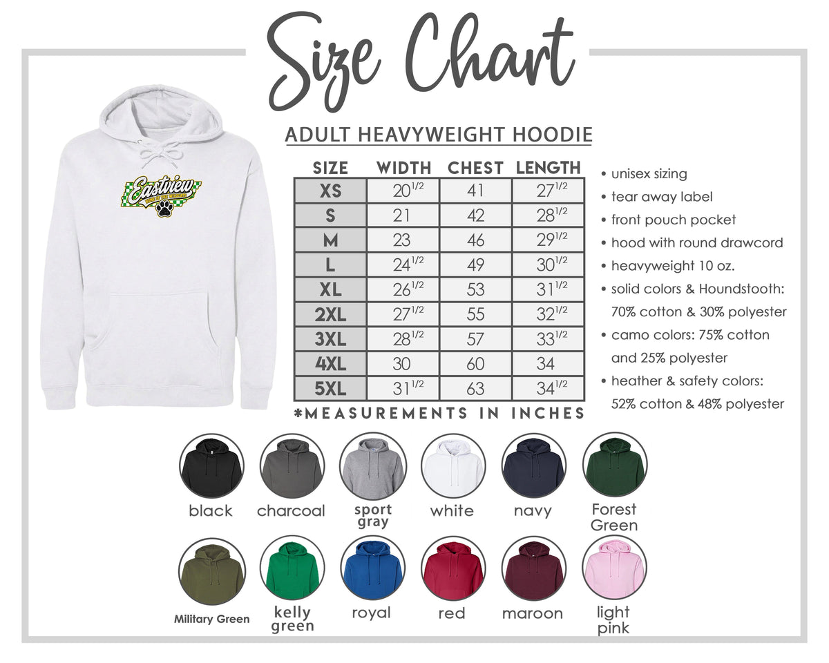 ADULT Eastview Home of the Wildcats Chest Logo T Shirt | Hoodie | Long Sleeve | Sweatshirt | Crew Neck | Tank Top 1 Fiesta Doodle waterproof vinyl sticker. dishwasher safe outdoor sticker.