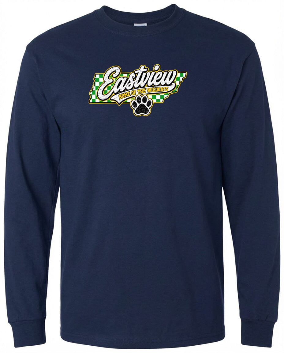 ADULT Eastview Home of the Wildcats Chest Logo T Shirt | Hoodie | Long Sleeve | Sweatshirt | Crew Neck | Tank Top 1 Fiesta Doodle S Long Sleeve Navy waterproof vinyl sticker. dishwasher safe outdoor sticker.