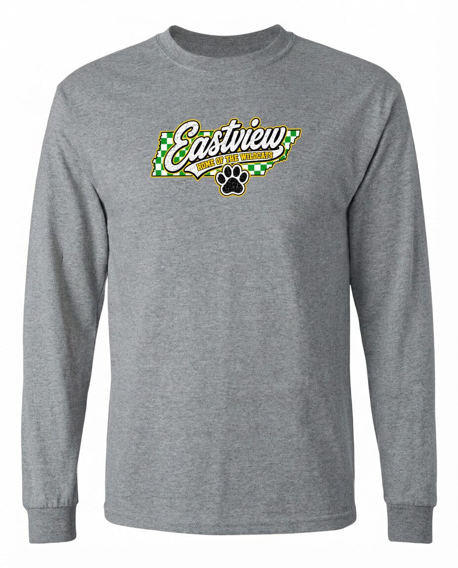 ADULT Eastview Home of the Wildcats Chest Logo T Shirt | Hoodie | Long Sleeve | Sweatshirt | Crew Neck | Tank Top 1 Fiesta Doodle S Long Sleeve Sport Gray waterproof vinyl sticker. dishwasher safe outdoor sticker.