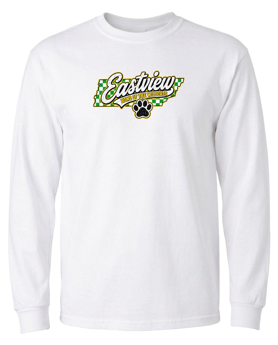 ADULT Eastview Home of the Wildcats Chest Logo T Shirt | Hoodie | Long Sleeve | Sweatshirt | Crew Neck | Tank Top 1 Fiesta Doodle S Long Sleeve White waterproof vinyl sticker. dishwasher safe outdoor sticker.