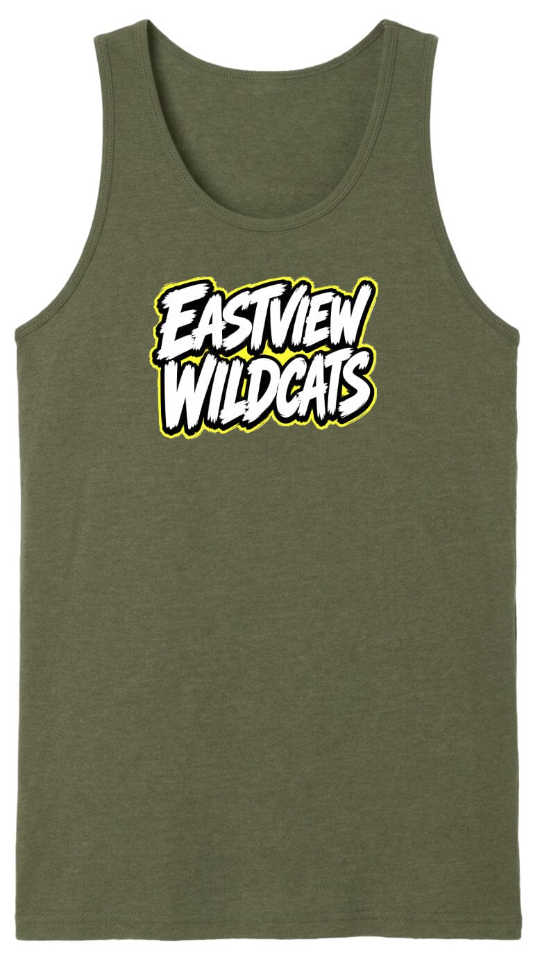 A green tank top with the text "EASTVIEW WILDCATS" printed on it.