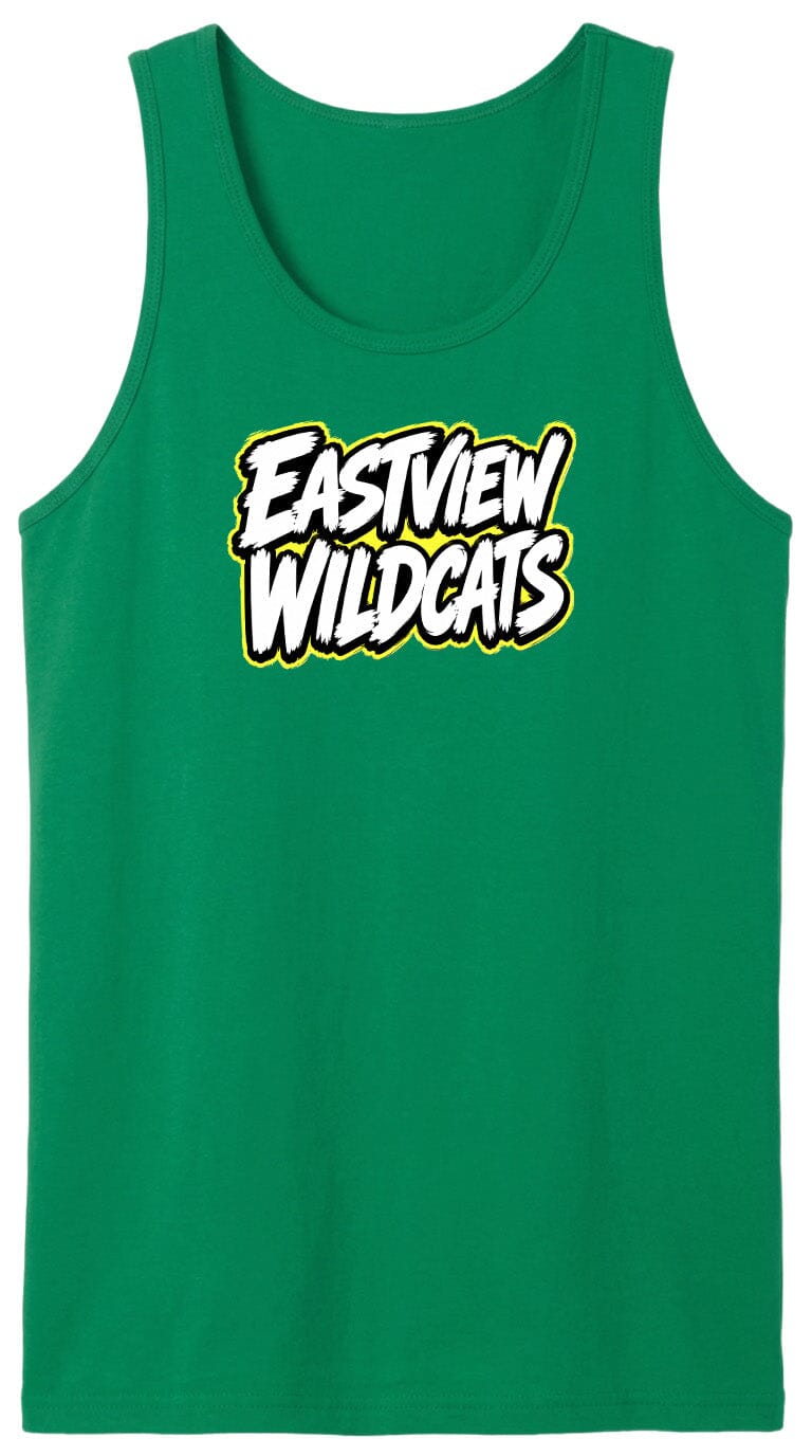 A green tank top with the text "EASTVIEW WILDCATS" printed on it.
