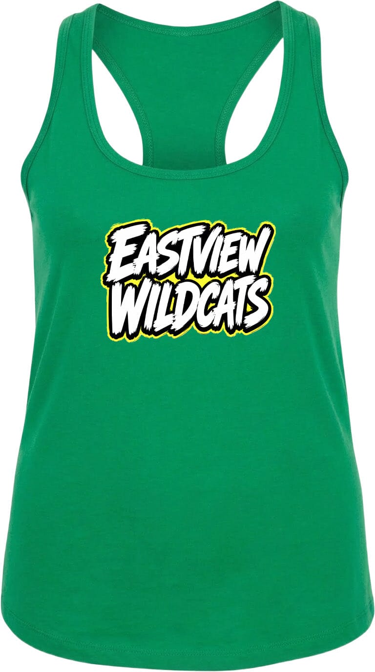 A green tank top with the text "EASTVIEW WILDCATS" printed on it.