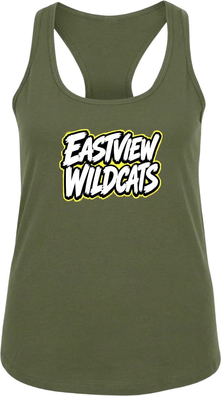 A green tank top with the text "EASTVIEW WILDCATS" printed on it.