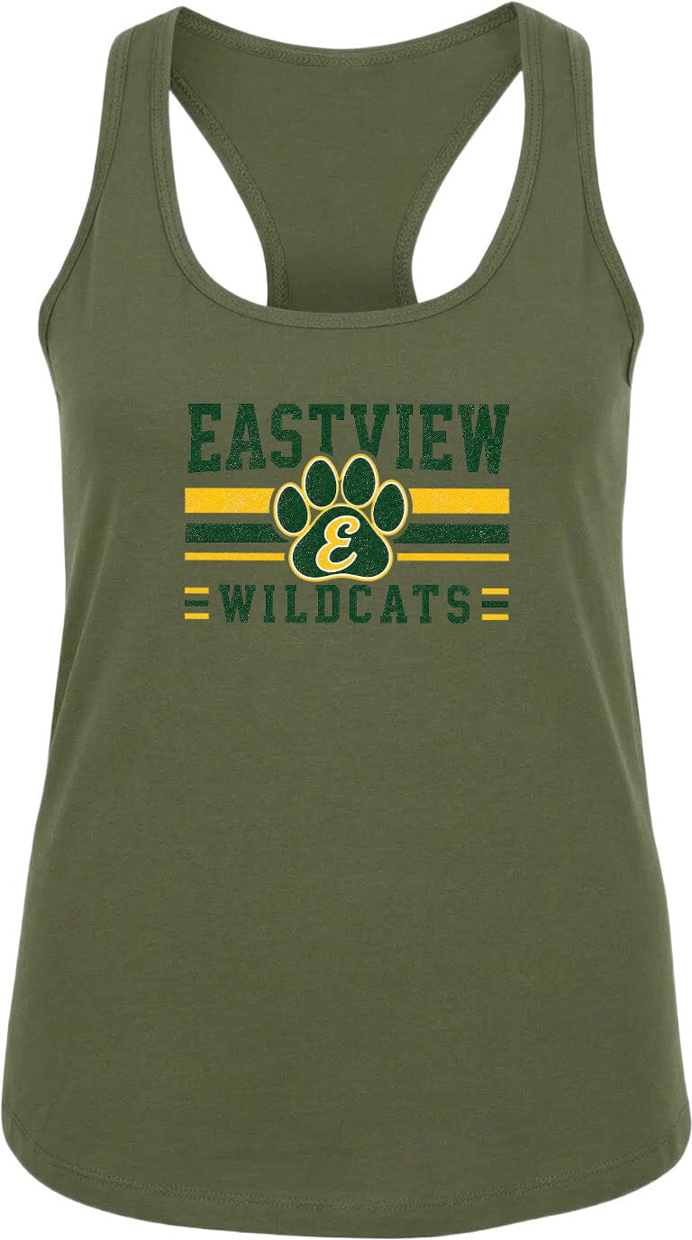 A green tank top with the text "EASTVIEW WILDCATS" printed on it.