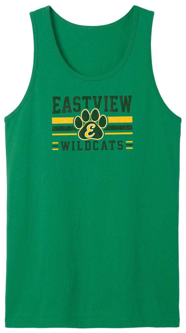 A green tank top with the text "EASTVIEW WILDCATS" printed on it.