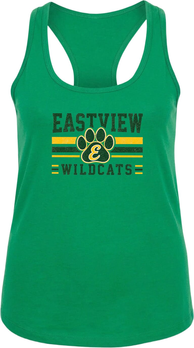 A green tank top with the text "EASTVIEW WILDCATS" printed on it.