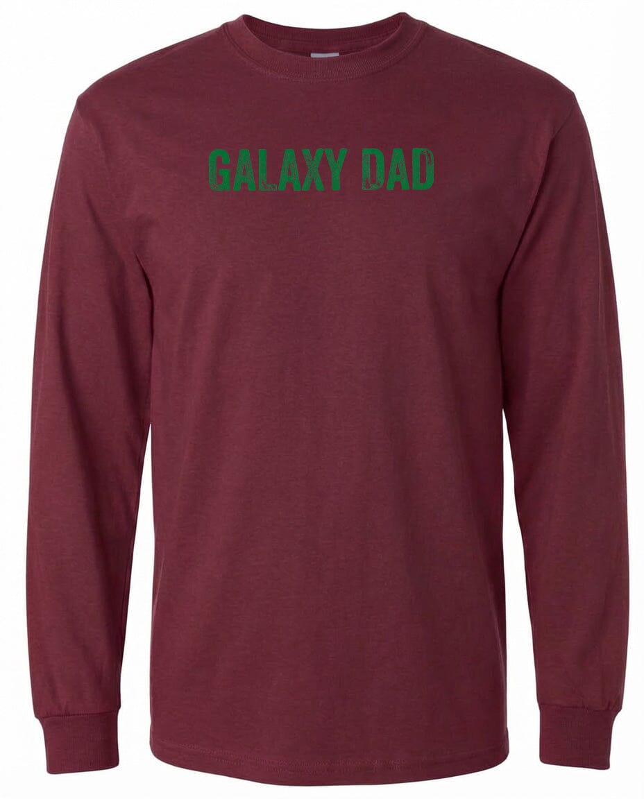 Adult Galaxy Dad Chest Logo T Shirt | Hoodie | Long Sleeve | Sweatshirt | Crew Neck | Tank Top Fiesta Doodle waterproof vinyl sticker. dishwasher safe outdoor sticker.