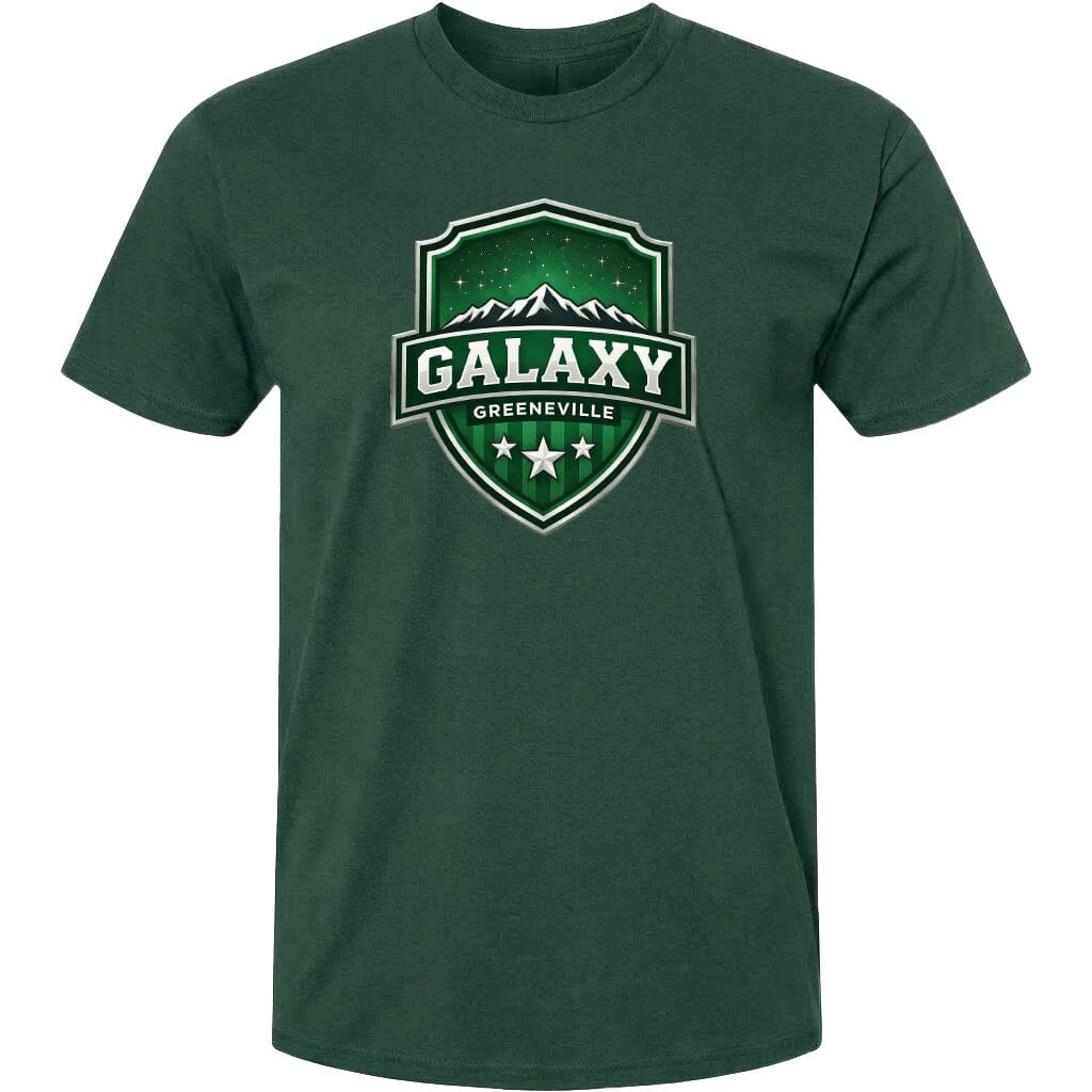 ADULT Galaxy Official Logo Chest Logo T Shirt | Hoodie | Long Sleeve | Sweatshirt | Crew Neck | Tank Top Fiesta Doodle T Shirt XS Forest Green waterproof vinyl sticker. dishwasher safe outdoor sticker.