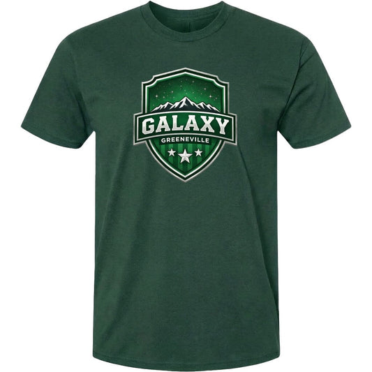ADULT Galaxy Official Logo Chest Logo T Shirt | Hoodie | Long Sleeve | Sweatshirt | Crew Neck | Tank Top Fiesta Doodle T Shirt XS Forest Green waterproof vinyl sticker. dishwasher safe outdoor sticker.