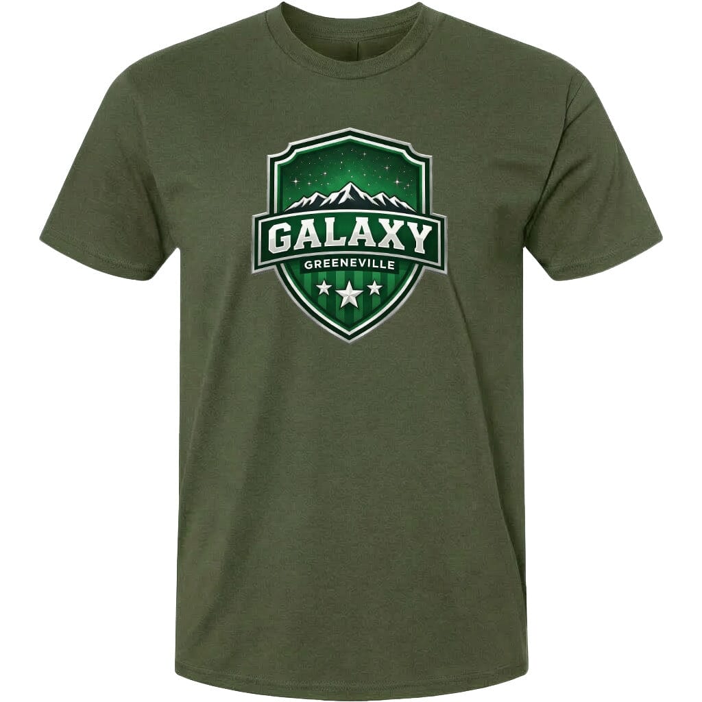 ADULT Galaxy Official Logo Chest Logo T Shirt | Hoodie | Long Sleeve | Sweatshirt | Crew Neck | Tank Top Fiesta Doodle T Shirt XS Military Green waterproof vinyl sticker. dishwasher safe outdoor sticker.